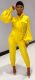 Solid color lantern sleeve long sleeve jumpsuit Y8048