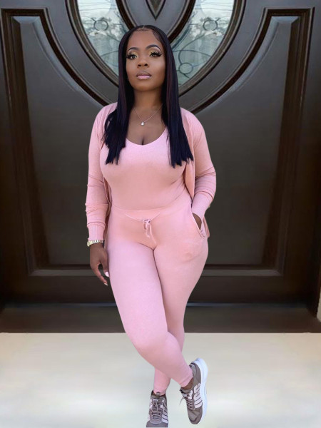 Fashion casual home sports style large three-piece women's suit L5063