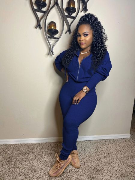 Fashion casual women's solid color zipper pile sleeves jumpsuit Z1050