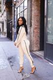 Sexy fashion round neck zipper suit two-piece suit Y8051