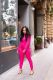 Sexy fashion round neck zipper suit two-piece suit Y8051