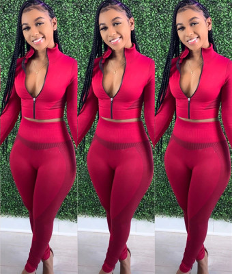 Positioning printed long-sleeved sports suit Y8062