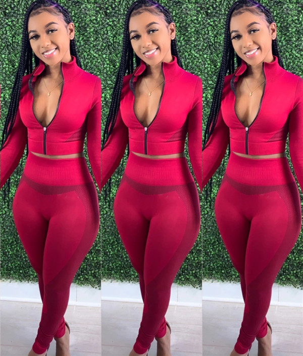 Positioning printed long-sleeved sports suit Y8062