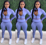 Positioning printed long-sleeved sports suit Y8062