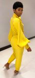 Solid color lantern sleeve long sleeve jumpsuit Y8048