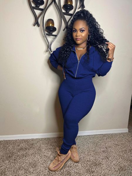 Fashion casual women's solid color zipper pile sleeves jumpsuit Z1050