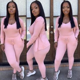Fashion casual home sports style large three-piece women's suit L5063