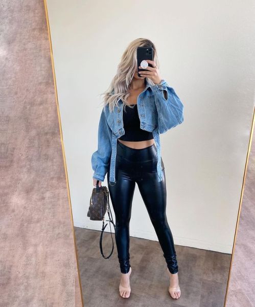 New style loose short women's denim jacket with belt CJ931-1