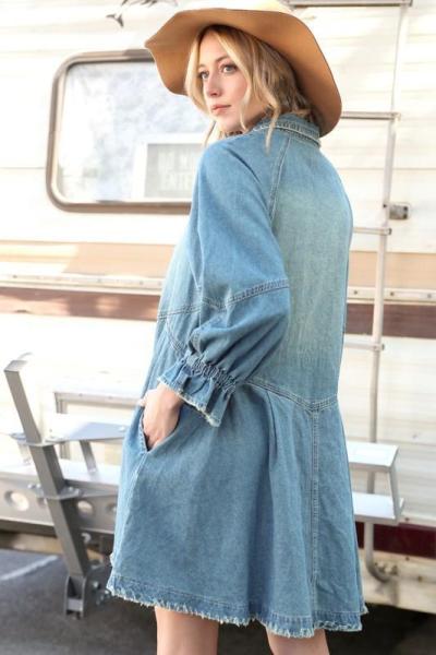 Net red new long-sleeved denim dress CJ1057