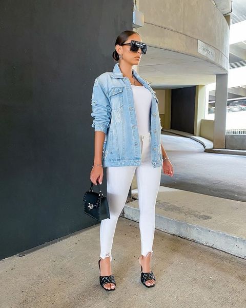 New fashion letter printing loose denim jacket women mid-length CJ936