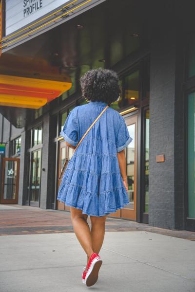 New style denim dress short sleeve slim dress CJ982