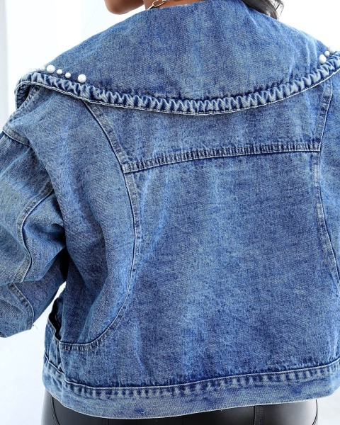 New style loose denim jacket women beaded jacket CJ957