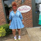 Net red new long-sleeved denim dress CJ1057