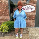 Net red new long-sleeved denim dress CJ1057