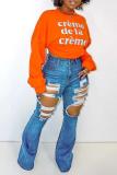 New style ripped jeans flared pants women CJ1096
