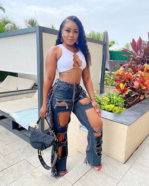 New gray ripped jeans with fringe straight leg pants women CJ1005