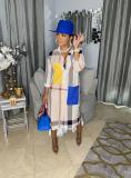 Women's fashion casual print stitching dress OMM1276