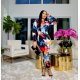 Autumn and winter fashion color ink tie-dye printing long dress Z60086