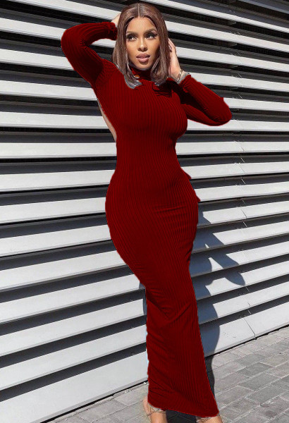 Soft pit strip sexy halter cut-out dress FFT1136