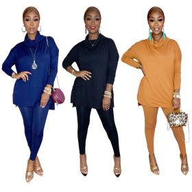 Autumn and winter thick fashion casual high-neck long-sleeved trousers two-piece suit YZ1289