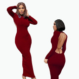 Soft pit strip sexy halter cut-out dress FFT1136