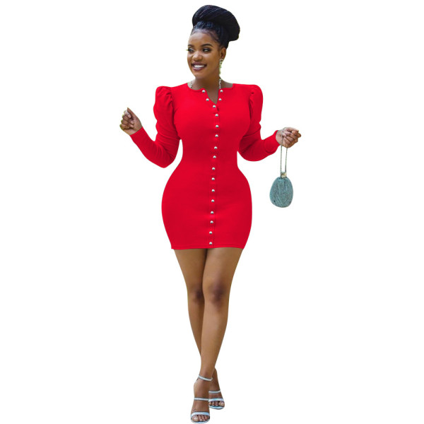 Women's fashion casual solid color dress Z60085