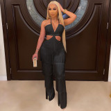 Fringed sexy halter temperament jumpsuit YH60049