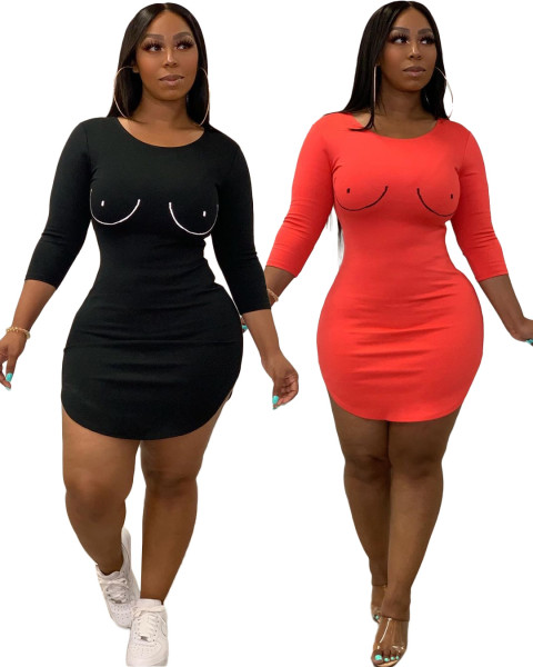 Women's autumn fashion O-neck sexy dress cl6021