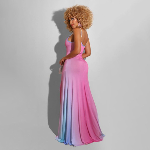Strapless Sleeveless Slit Dress ZS8350