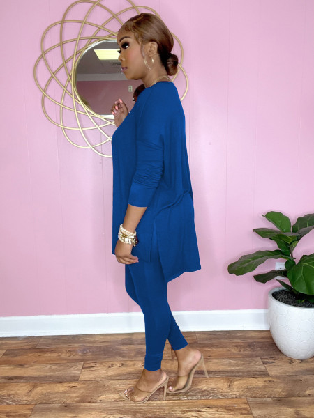 Fashion casual solid color split top and trousers two-piece suit with independent detachable collar BY09670