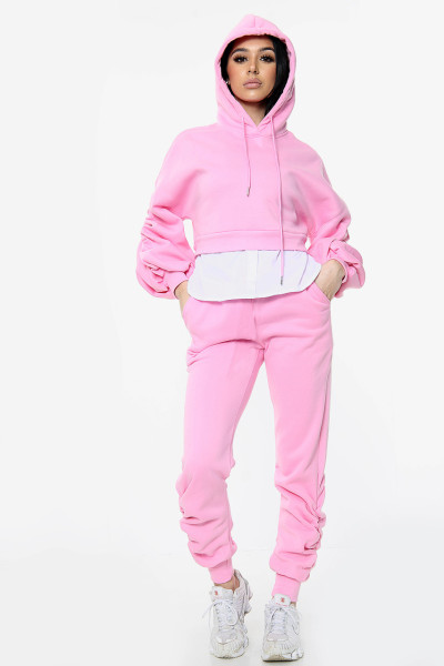 Two-piece pleated hooded personalized hem set AC9113
