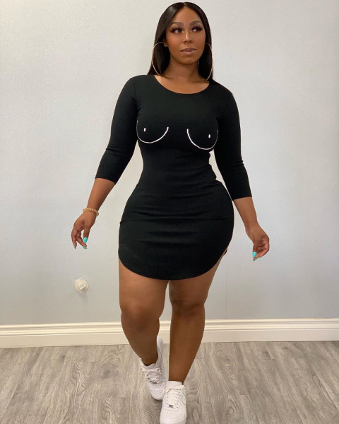Women's autumn fashion O-neck sexy dress cl6021