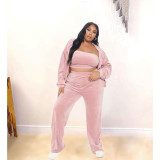Korean velvet fashion casual three-piece suit AC9111