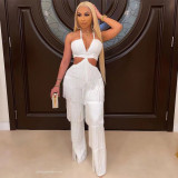 Fringed sexy halter temperament jumpsuit YH60049