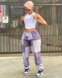 New digital print pattern casual pants AB6645