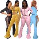 Two-piece flared trousers with square neck eyelet straps and buttons S177