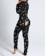 Casual fashion pattern printing home butt pants jumpsuit D9472