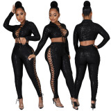Sequin sexy fashion two-piece women's suit F148