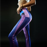 2021 Fall Women's New Fashion Contrast Color Printing High Waist Hips Ruffled Straight Casual Pants K21P06226