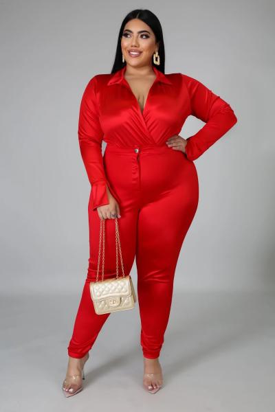 Lapel solid color ladies slim sexy casual suit PP052
