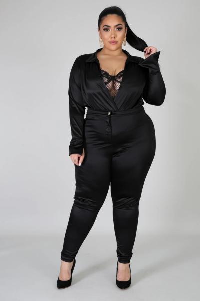 Lapel solid color ladies slim sexy casual suit PP052