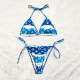 Sexy Pattern Print Double Layer Swimsuit Bikini with Coaster D9603