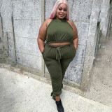 Two-piece large size fat woman solid color straps KY8033