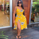 Printed drawstring dress KY8023