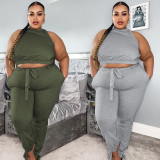 Two-piece large size fat woman solid color straps KY8033