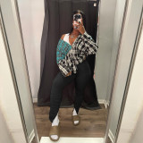 Women's solid color pitted fabric pleated slit micro flared pants GH 075