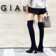 Over-the-knee elastic boots women's autumn and winter new boots high-heeled elastic boots women's thick-heeled slimming back lace-up boots S625660318462
