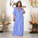 New style long sleeves loose striped shirt long dress HN041