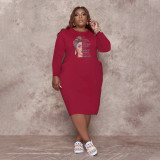 Plus Size Women's Fashion Casual Loose Plus Size Dress GH 069