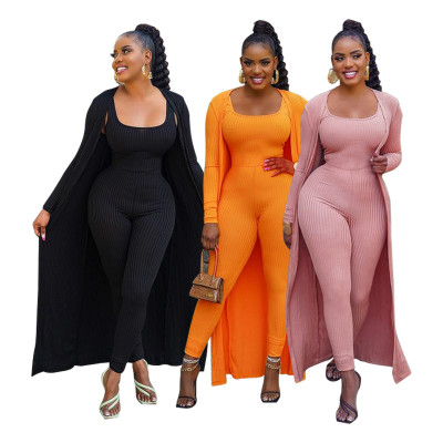Women's autumn and winter temperament commuter solid color jumpsuit suspenders two-piece suit FA8105